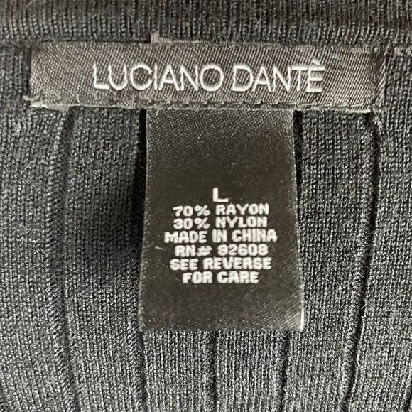 Luciano Dante Black Cardigan Top Size L EUC - Picture 7 of 7